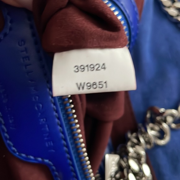 STELLA MCCARTNEY Blue Denim Color BECKETT Chain Shoulder Bag in faux Suede - Picture 12 of 13